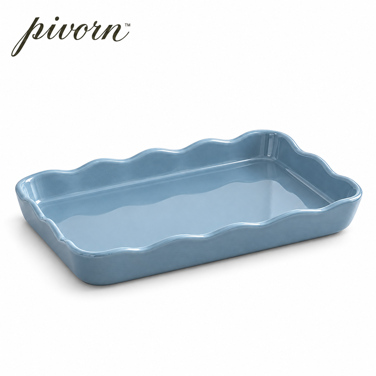 𝒑𝒊𝒗𝒐𝒓𝒏™ Scalloped Ceramic Key Tray