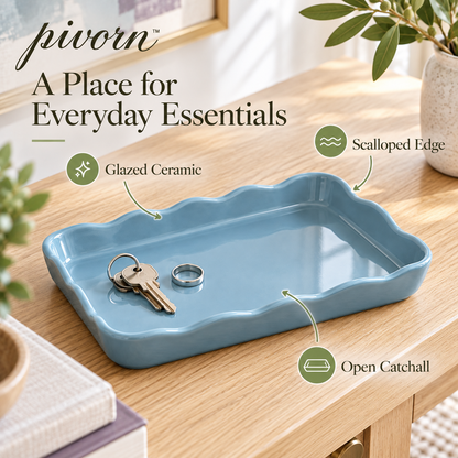 𝒑𝒊𝒗𝒐𝒓𝒏™ Scalloped Ceramic Key Tray