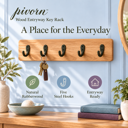 𝒑𝒊𝒗𝒐𝒓𝒏™ Wood Entryway Key Rack