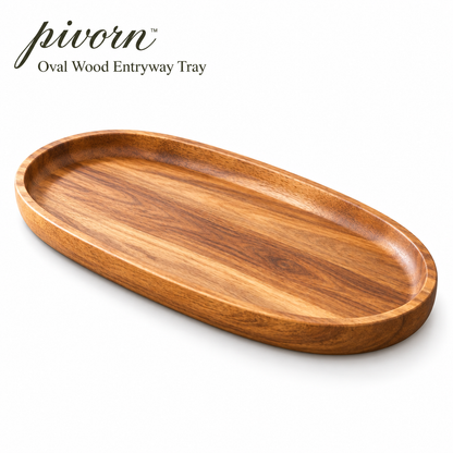 𝒑𝒊𝒗𝒐𝒓𝒏™ Oval Wood Entryway Tray