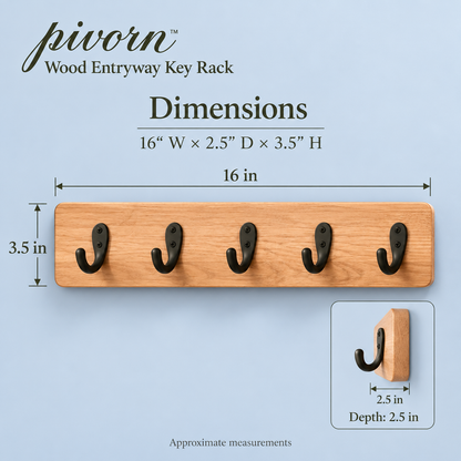 𝒑𝒊𝒗𝒐𝒓𝒏™ Wood Entryway Key Rack