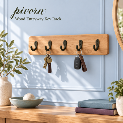𝒑𝒊𝒗𝒐𝒓𝒏™ Wood Entryway Key Rack