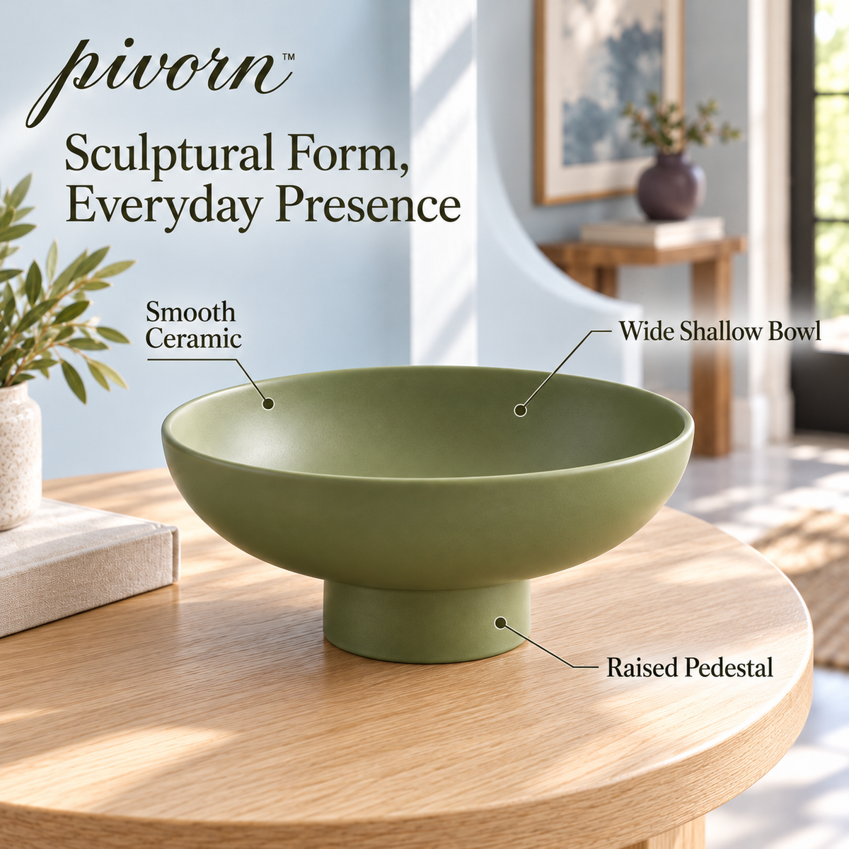 𝒑𝒊𝒗𝒐𝒓𝒏™ Sculptural Ceramic Pedestal Bowl