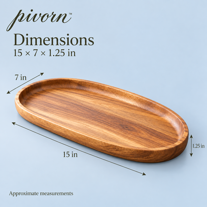 𝒑𝒊𝒗𝒐𝒓𝒏™ Oval Wood Entryway Tray