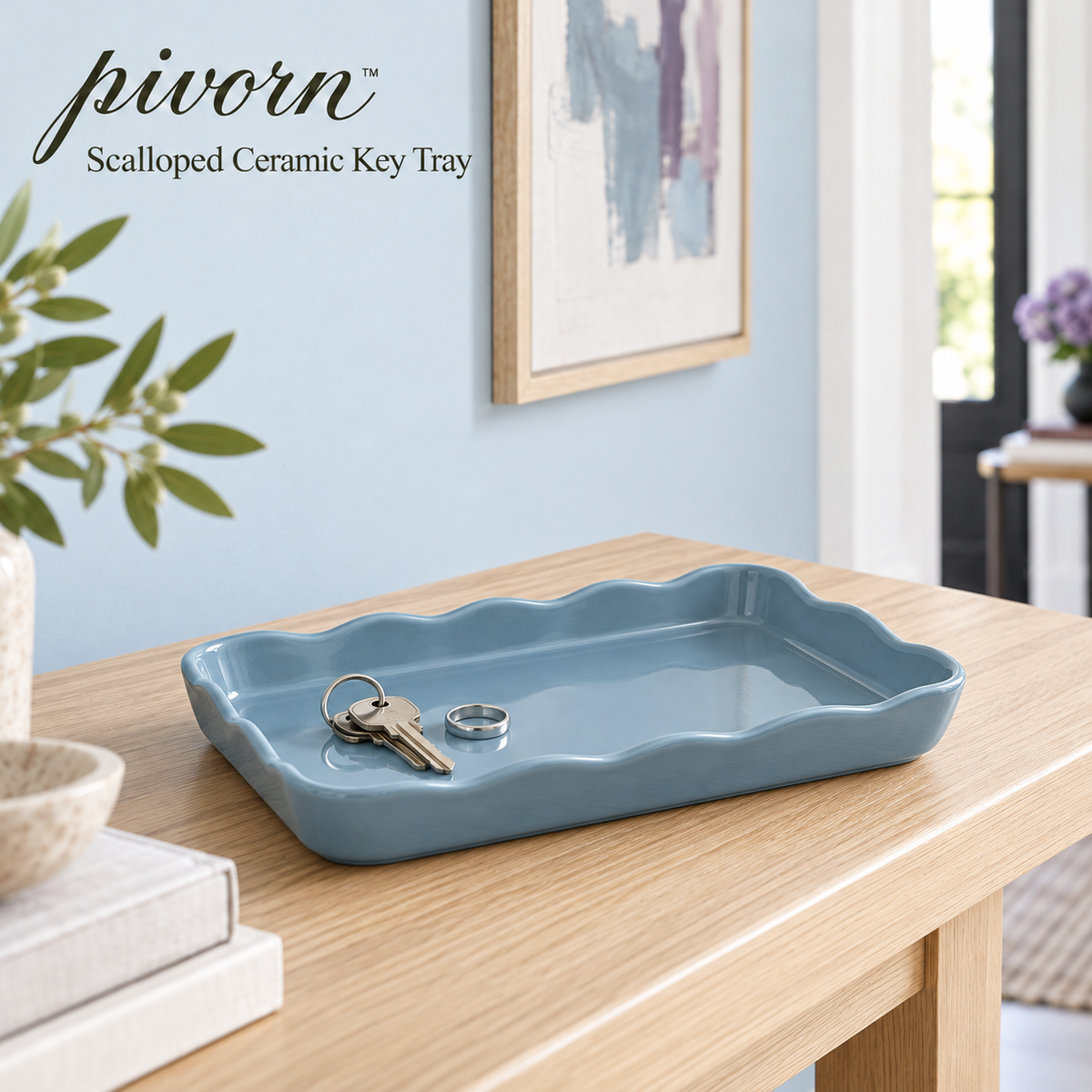 𝒑𝒊𝒗𝒐𝒓𝒏™ Scalloped Ceramic Key Tray