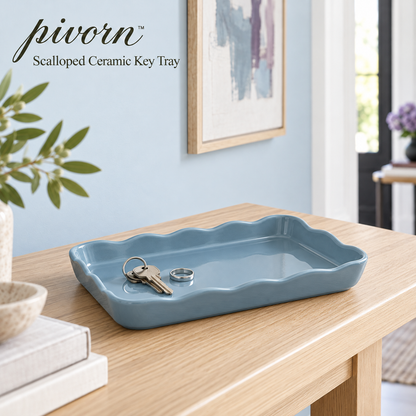 𝒑𝒊𝒗𝒐𝒓𝒏™ Scalloped Ceramic Key Tray