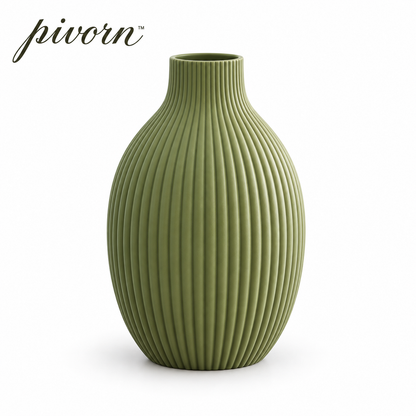 𝒑𝒊𝒗𝒐𝒓𝒏™ Ribbed Ceramic Entryway Vase