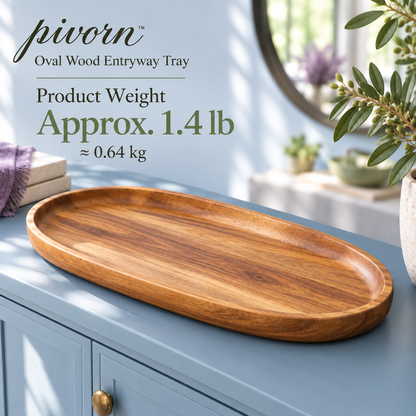 𝒑𝒊𝒗𝒐𝒓𝒏™ Oval Wood Entryway Tray